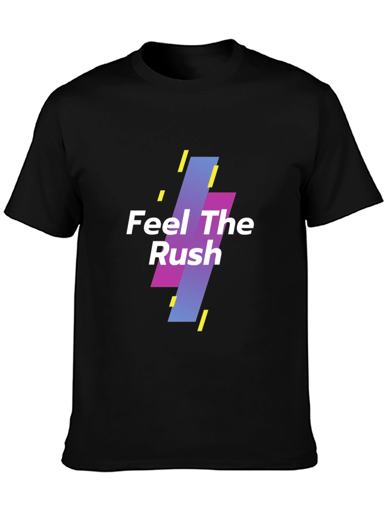 Feel The Rush Graphic Print Black T-Shirt