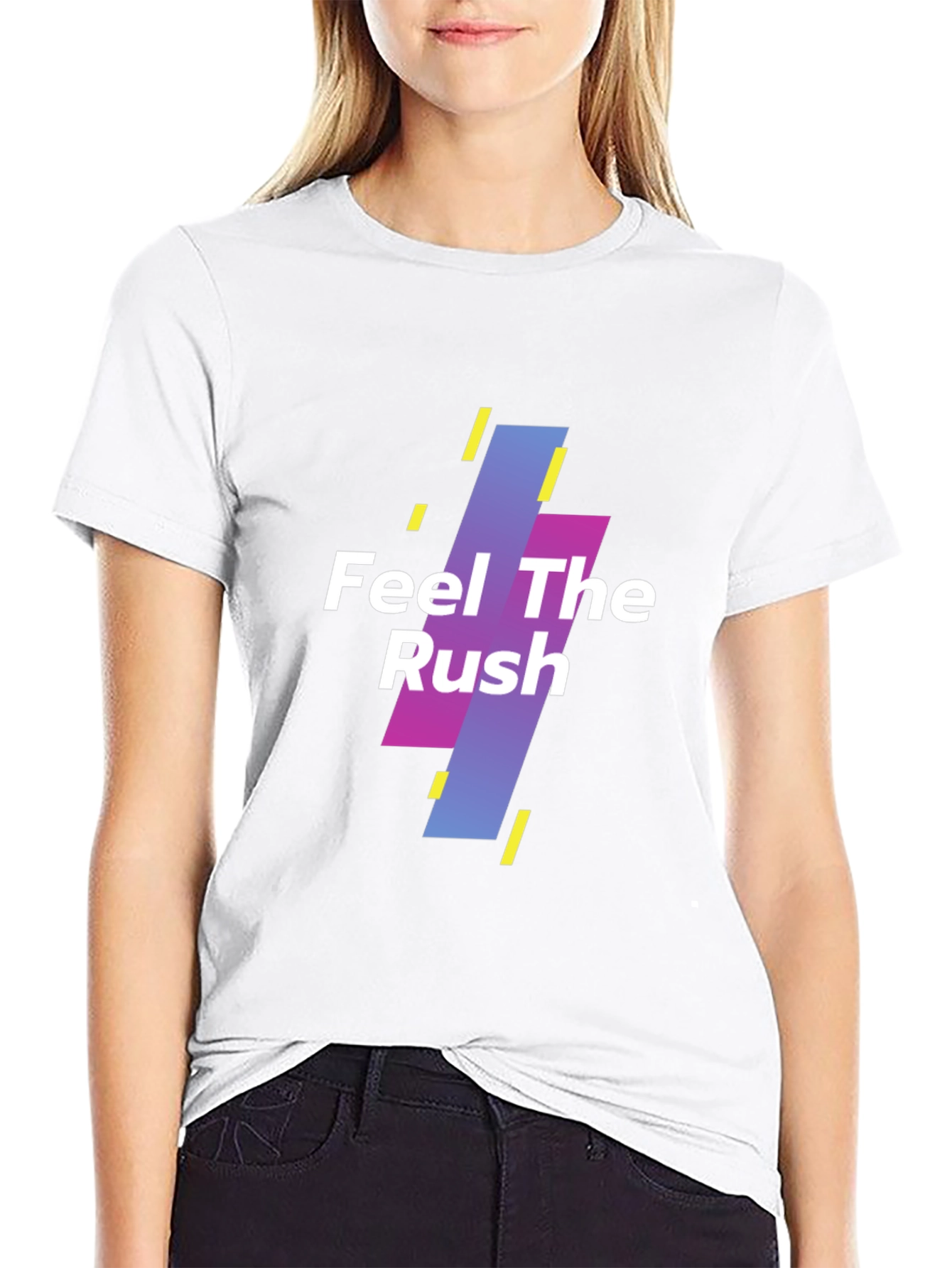 Feel The Rush Graphic Print Black T-Shirt