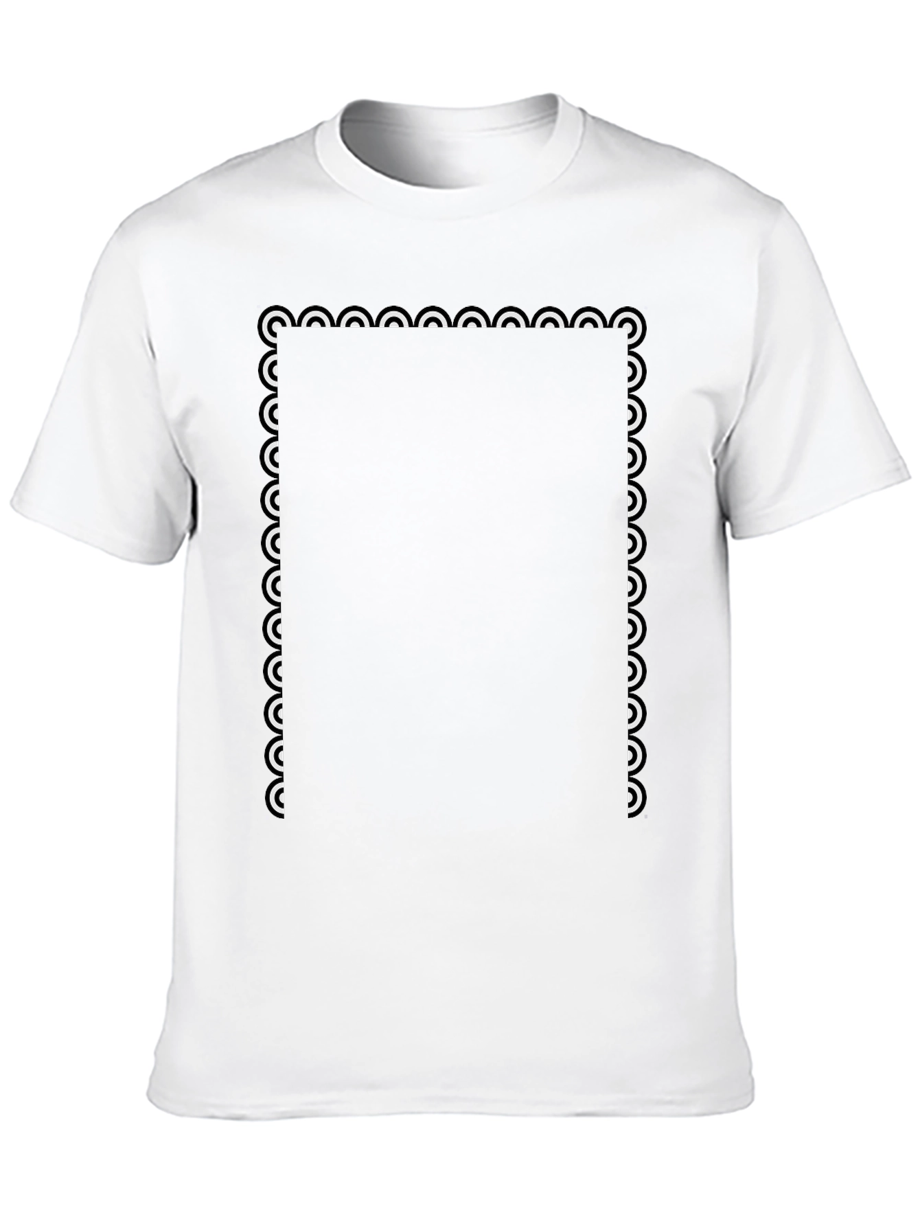 Black Graphic Tee - Abstract Border Design