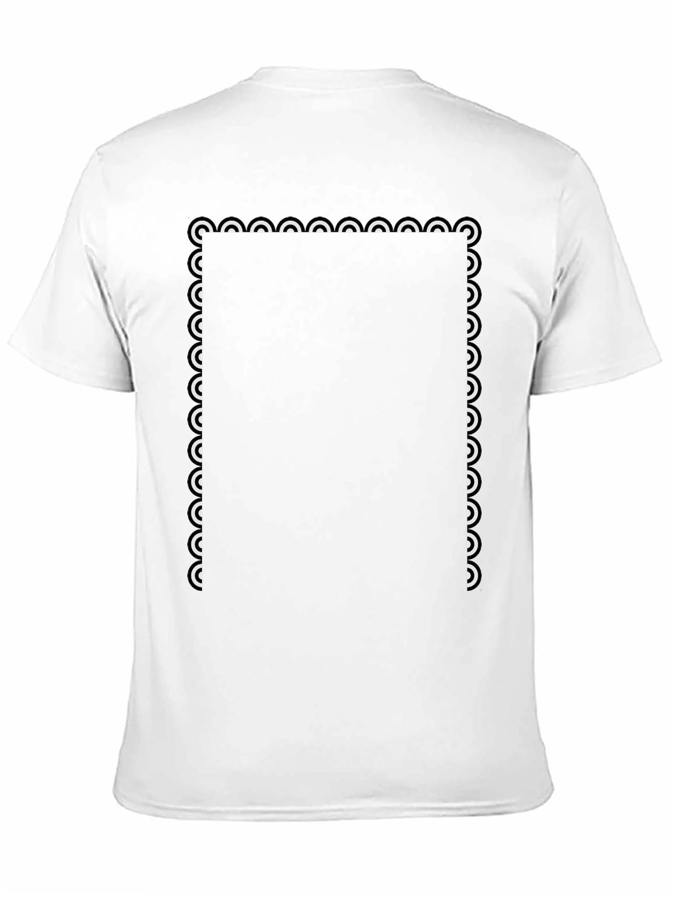 Black Graphic Tee - Abstract Border Design