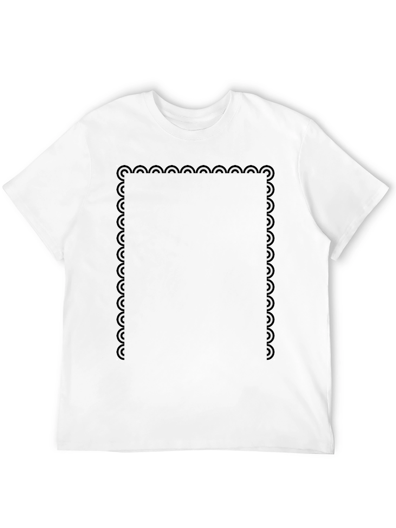 Black Graphic Tee - Abstract Border Design