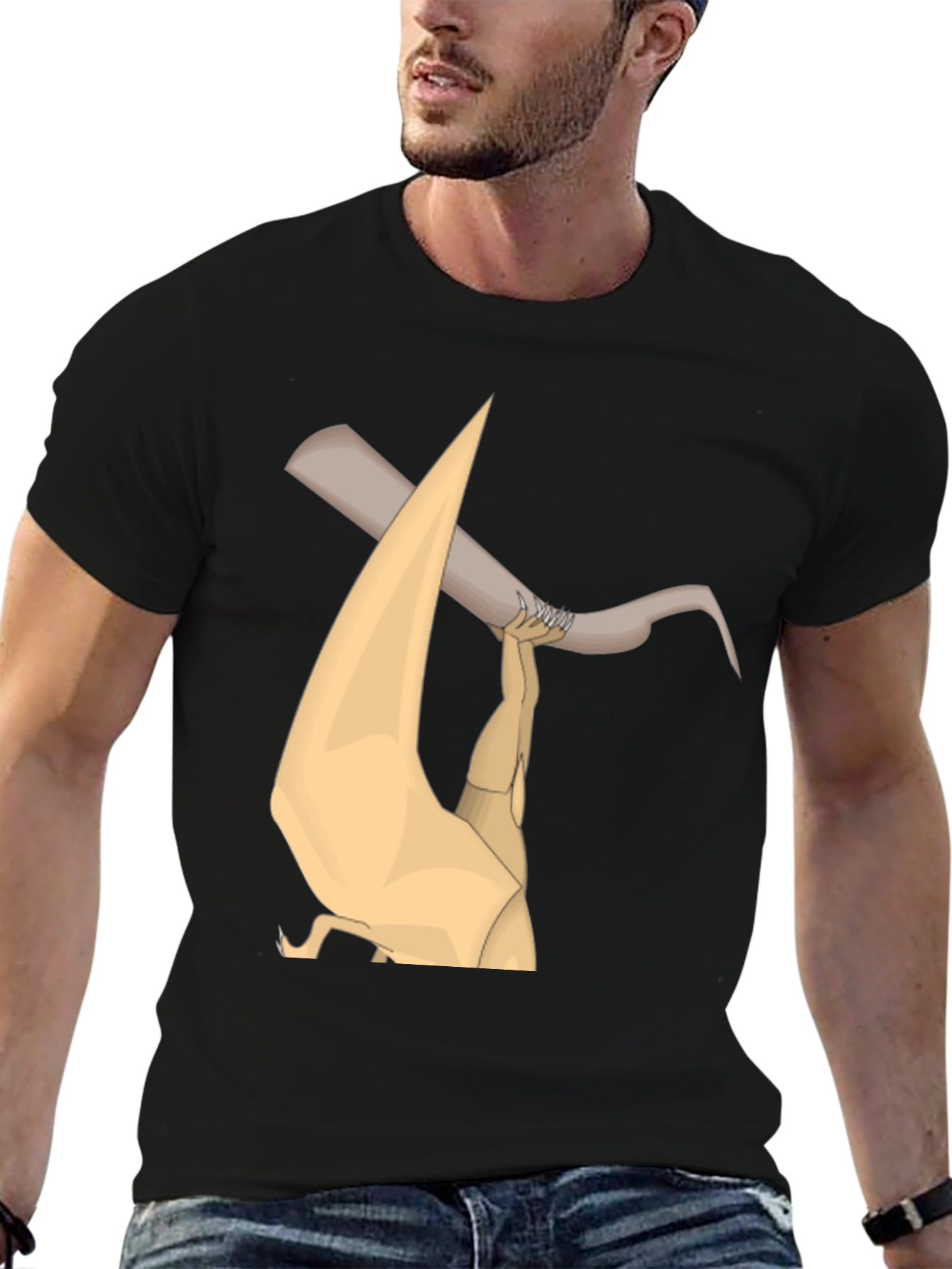 Unique Graphic Print Black T-Shirt