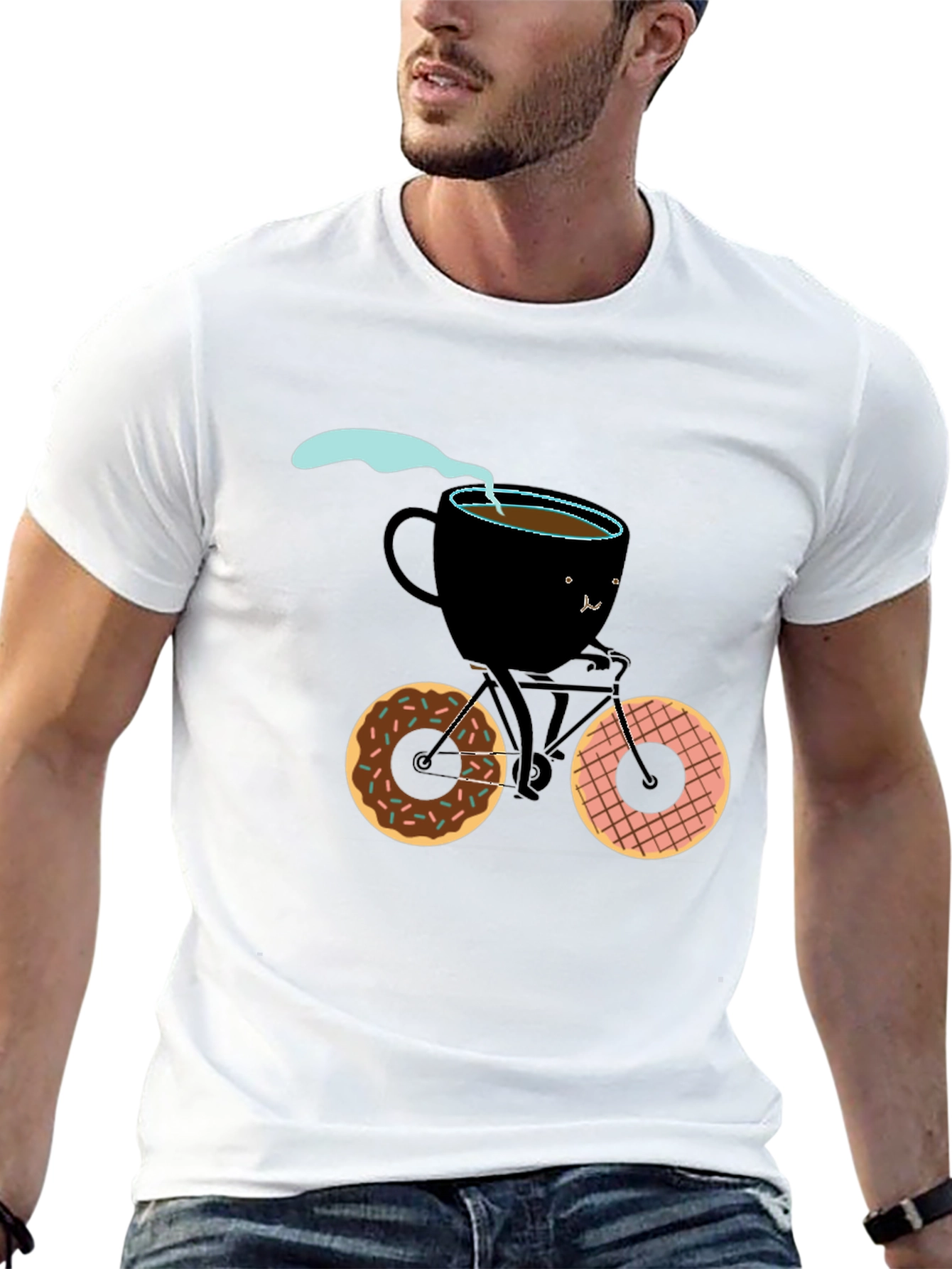 Coffee Cup Bicycle Graphic Tee