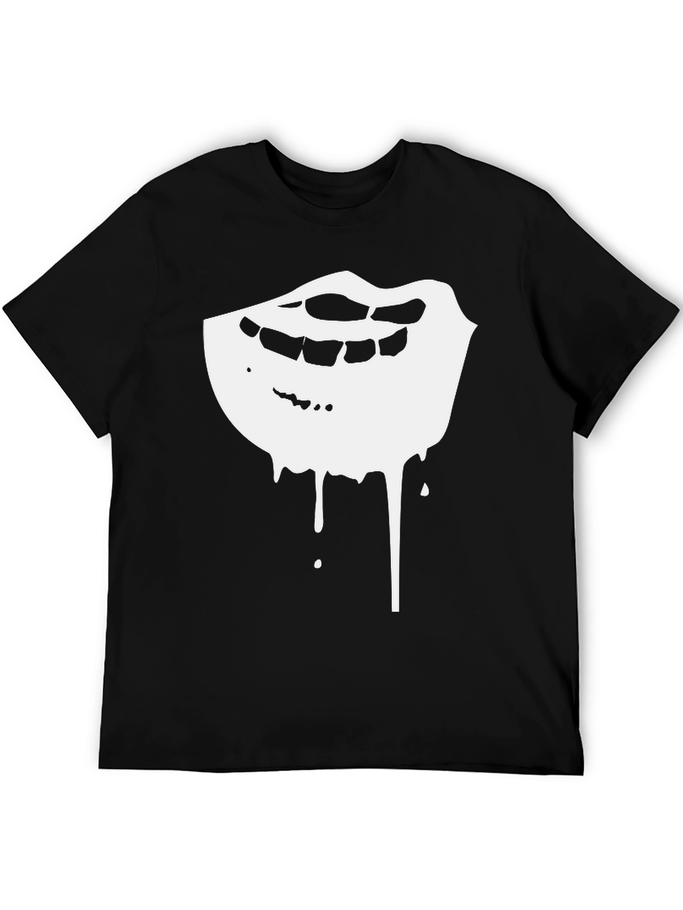 Dripping Lips Graphic Tee - Black Cotton Comfort