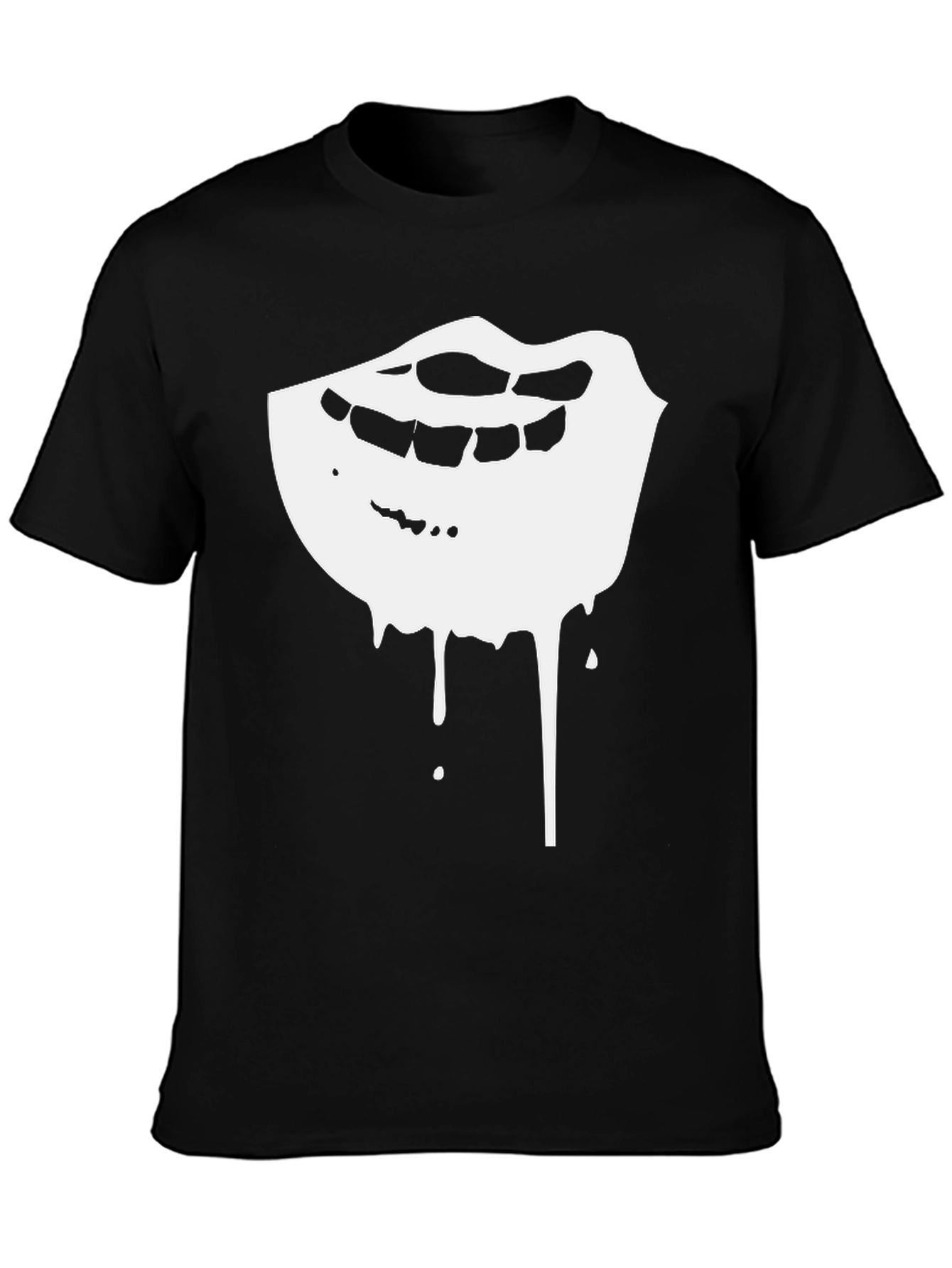 Dripping Lips Graphic Tee - Black Cotton Comfort