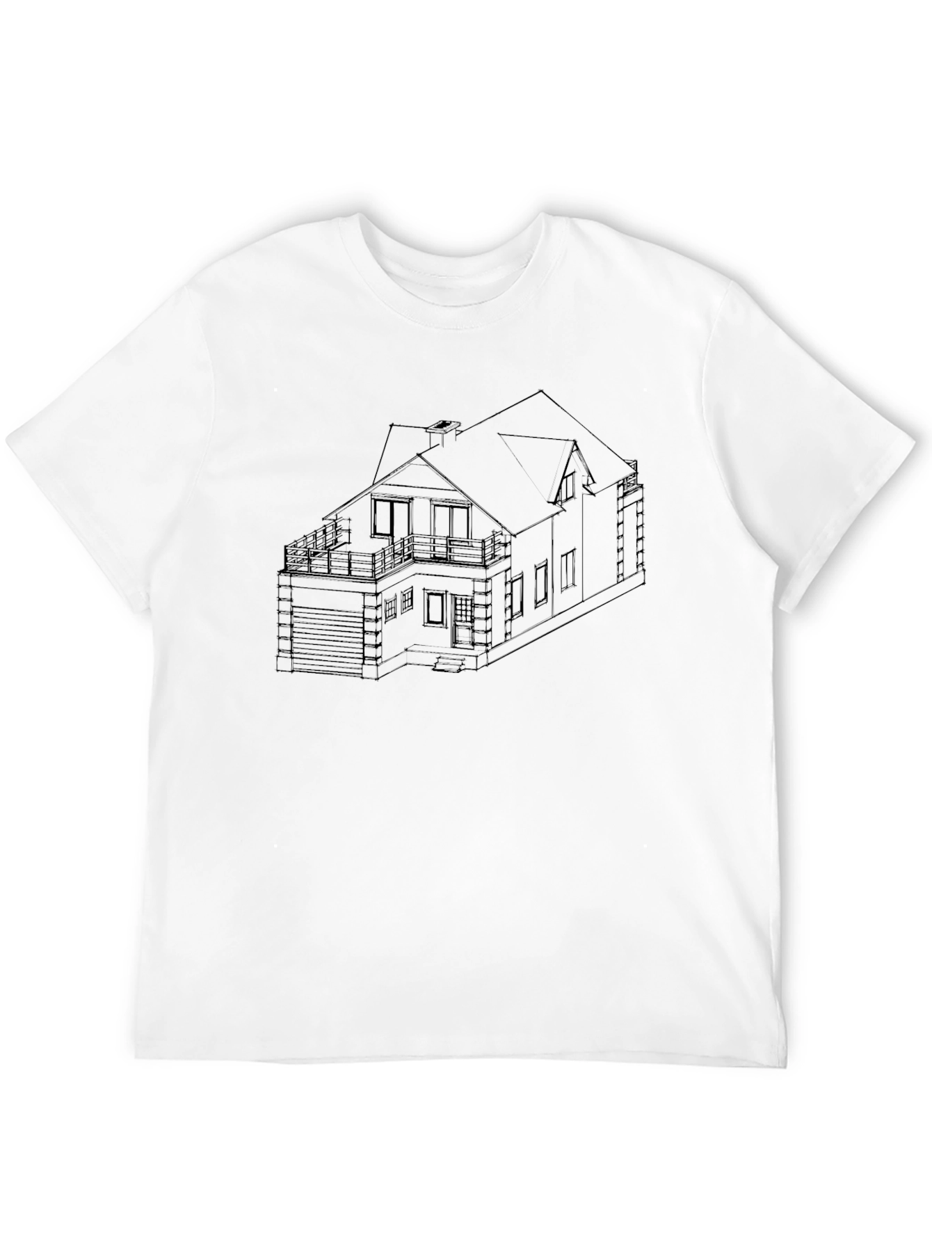 Modern Home Blueprint Black T-Shirt