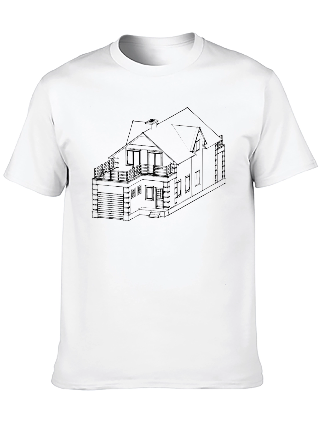 Modern Home Blueprint Black T-Shirt