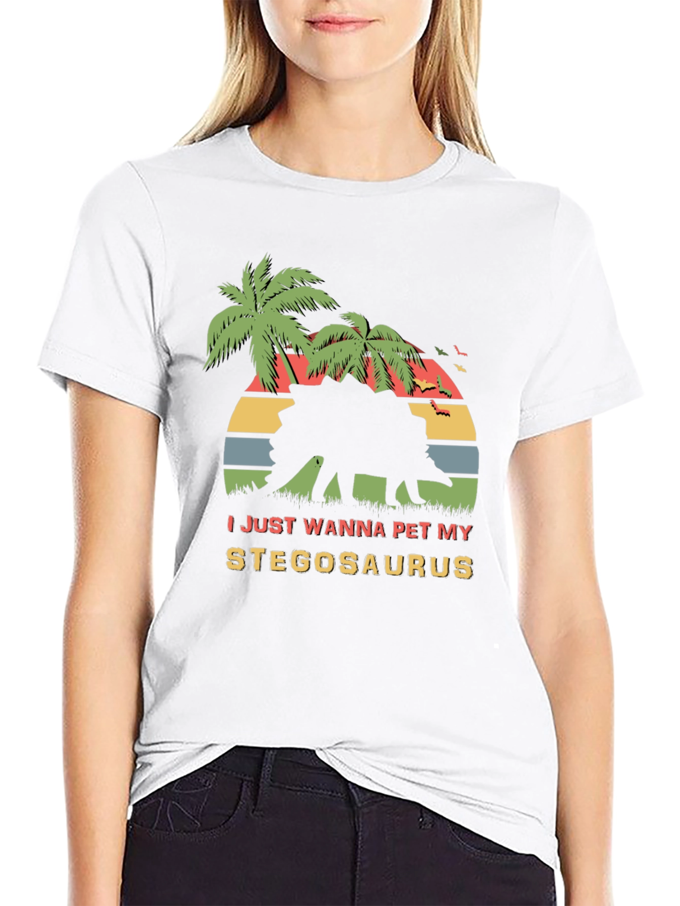 Stegosaurus Pet T-Shirt - Retro Dinosaur Lover Tee