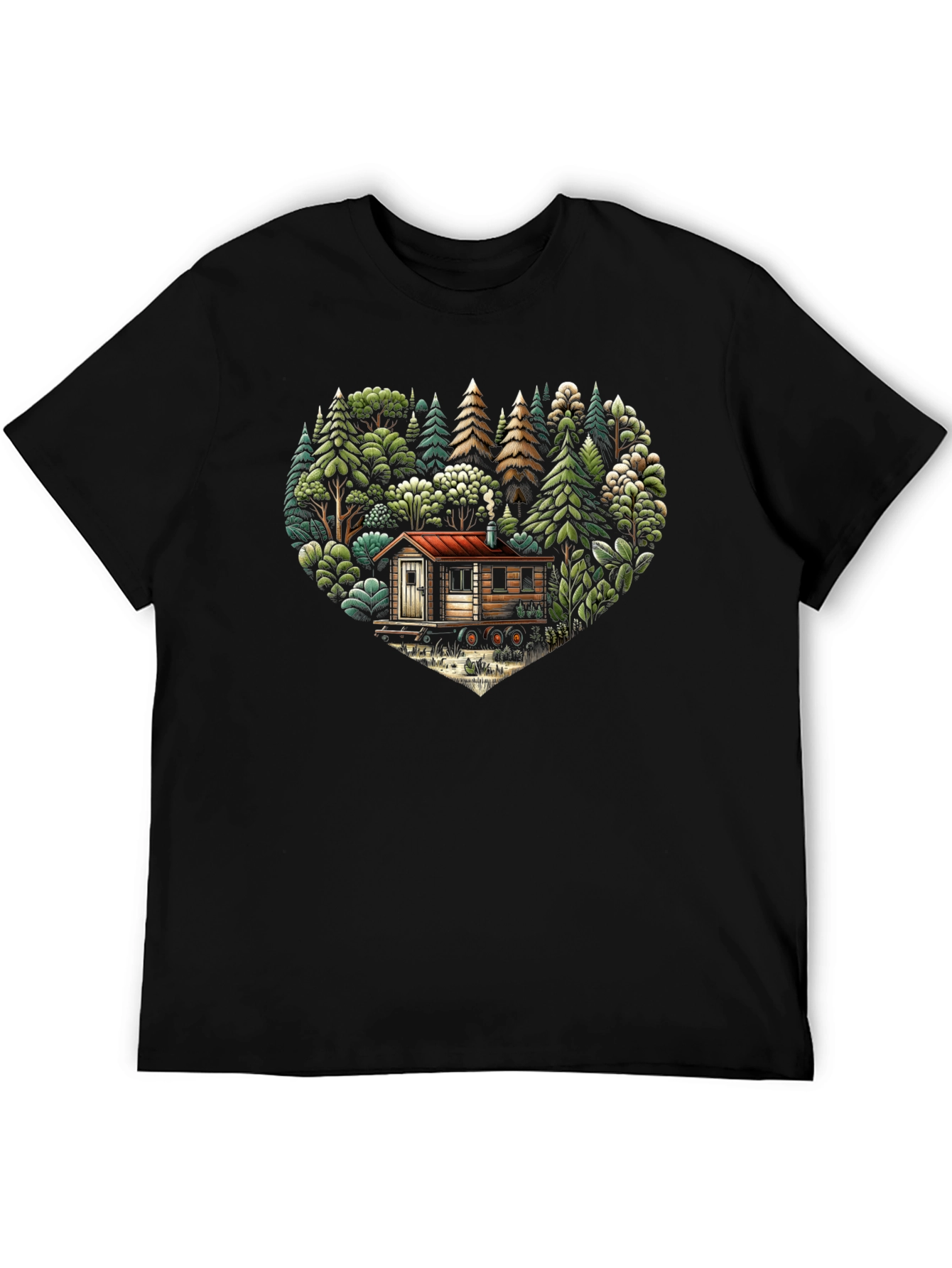 Cabin Heart T-Shirt - Nature Lover Tee