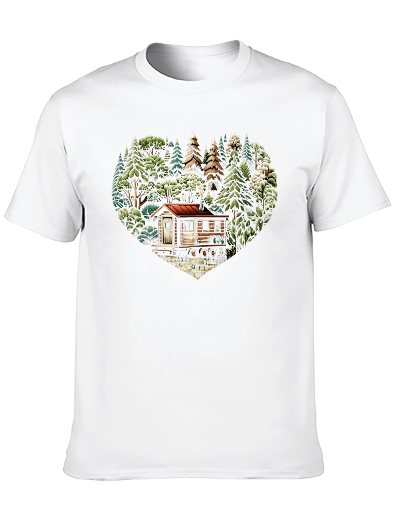 Cabin Heart T-Shirt - Nature Lover Tee