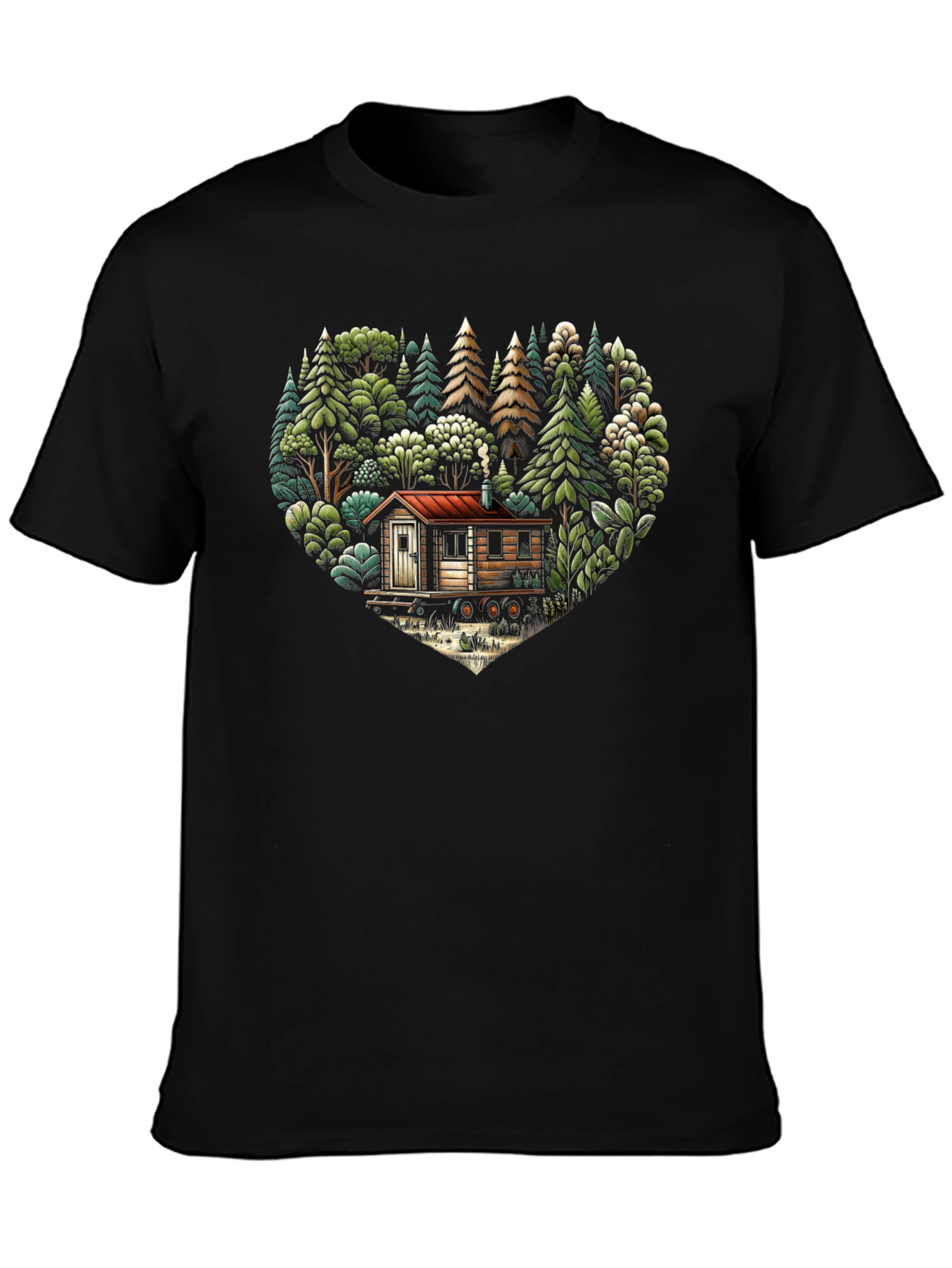 Cabin Heart T-Shirt - Nature Lover Tee