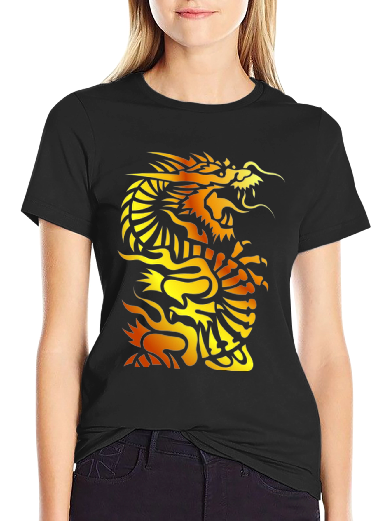 Bold Dragon Graphic Black T-Shirt