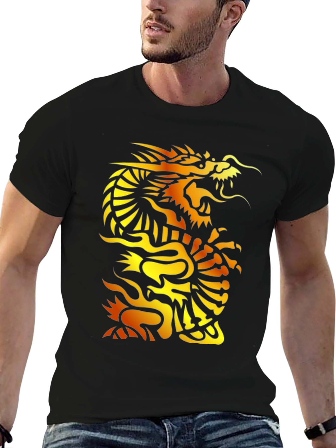 Bold Dragon Graphic Black T-Shirt