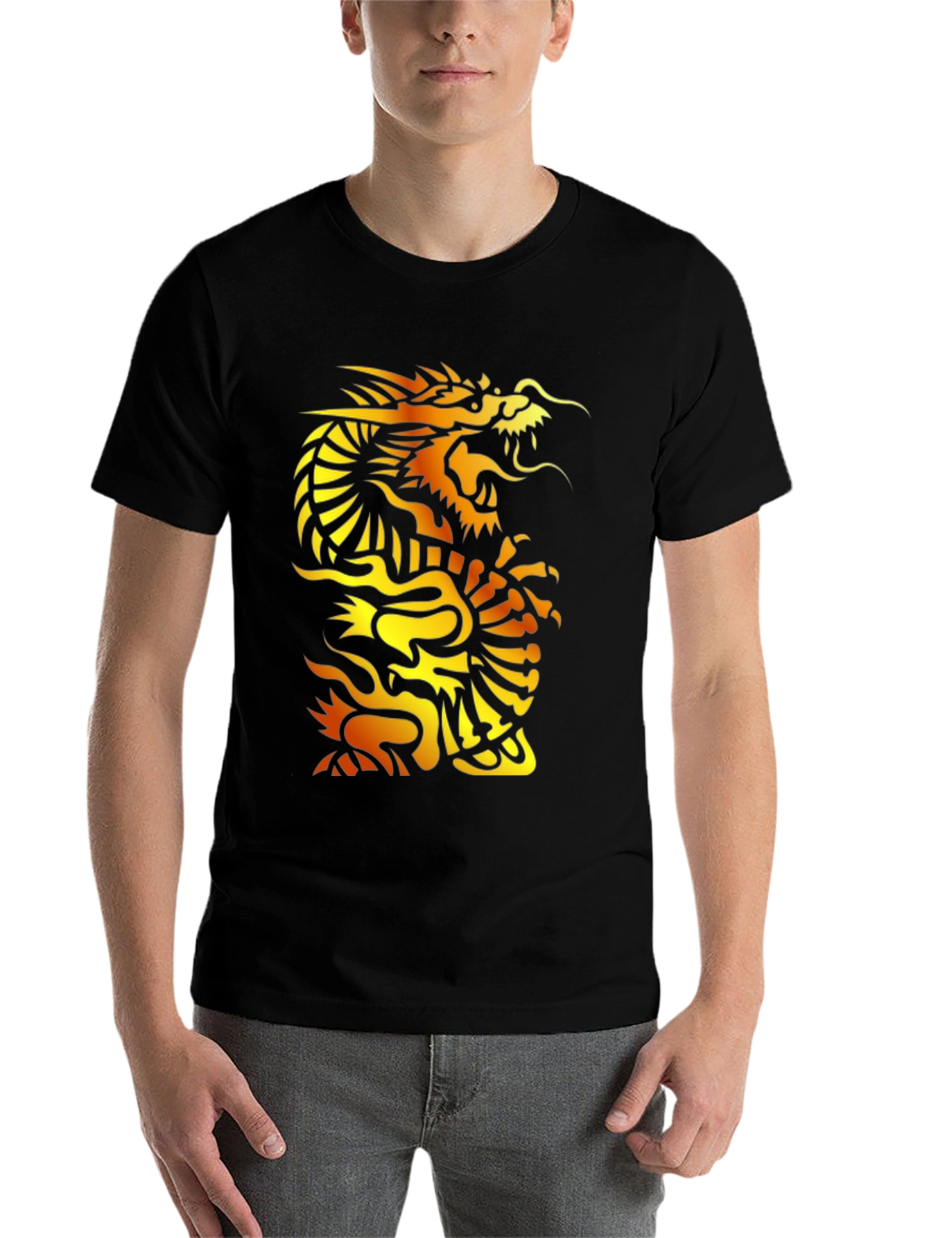 Bold Dragon Graphic Black T-Shirt