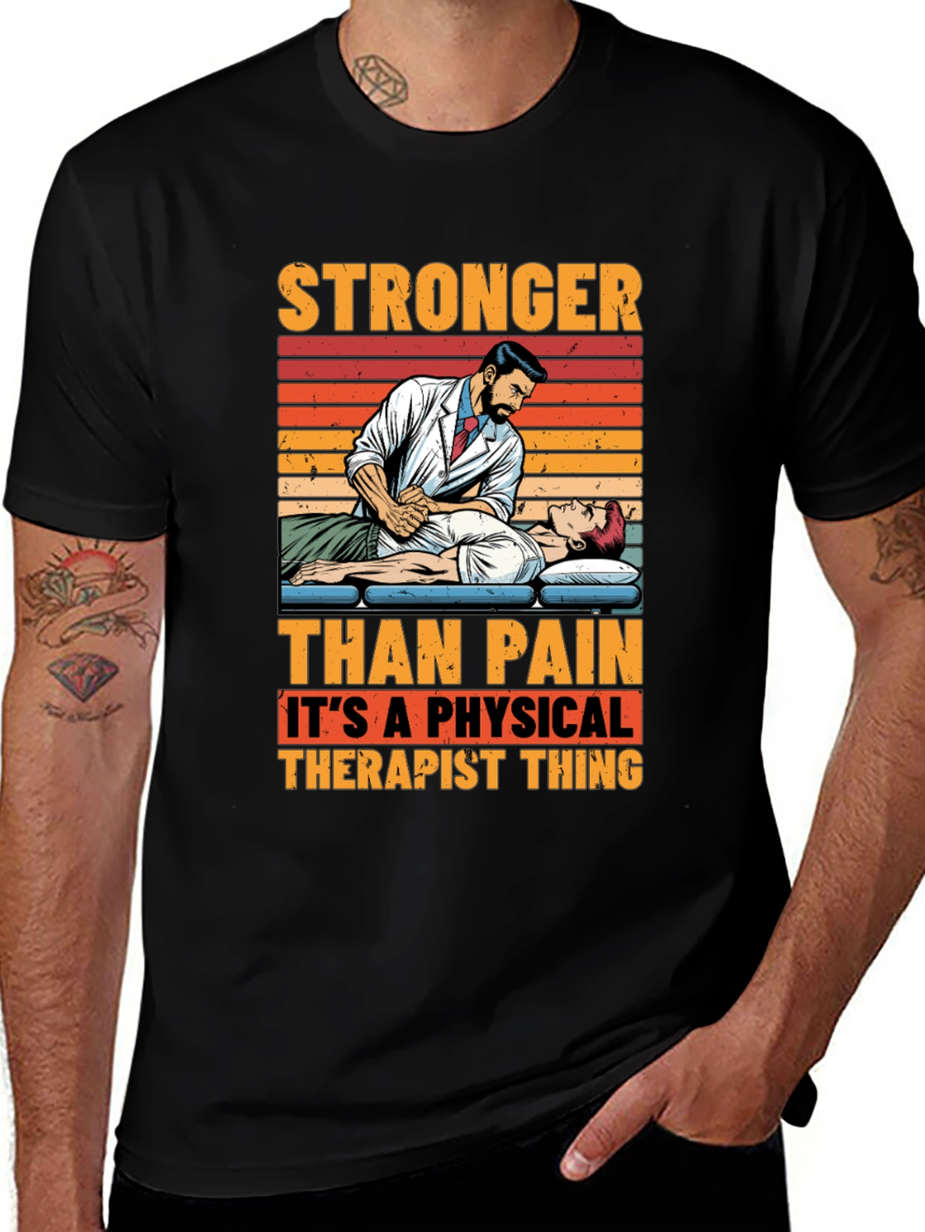 Stronger Than Pain Therapist Graphic T-Shirt