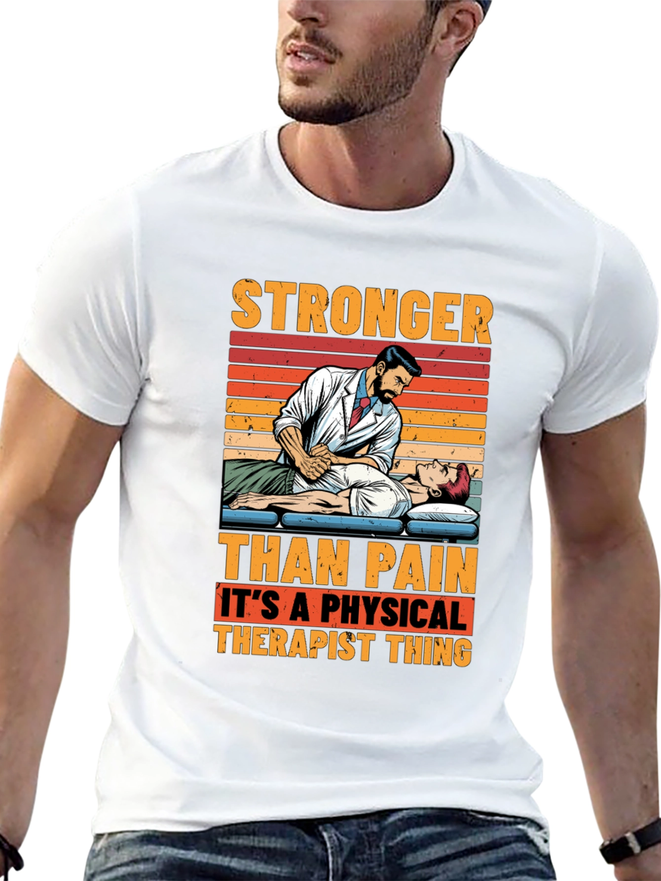 Stronger Than Pain Therapist Graphic T-Shirt