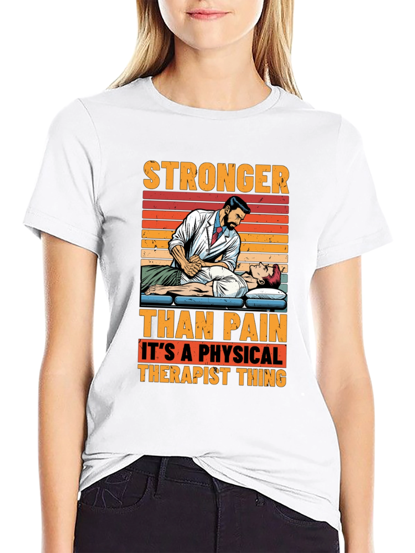 Stronger Than Pain Therapist Graphic T-Shirt