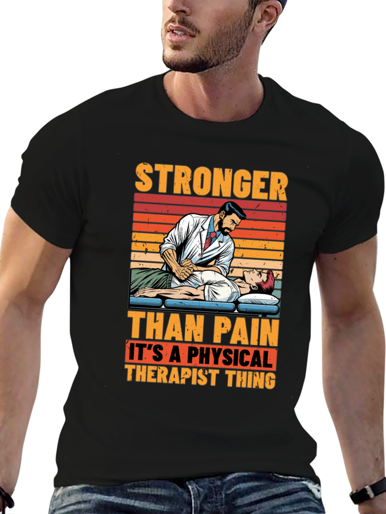 Stronger Than Pain Therapist Graphic T-Shirt