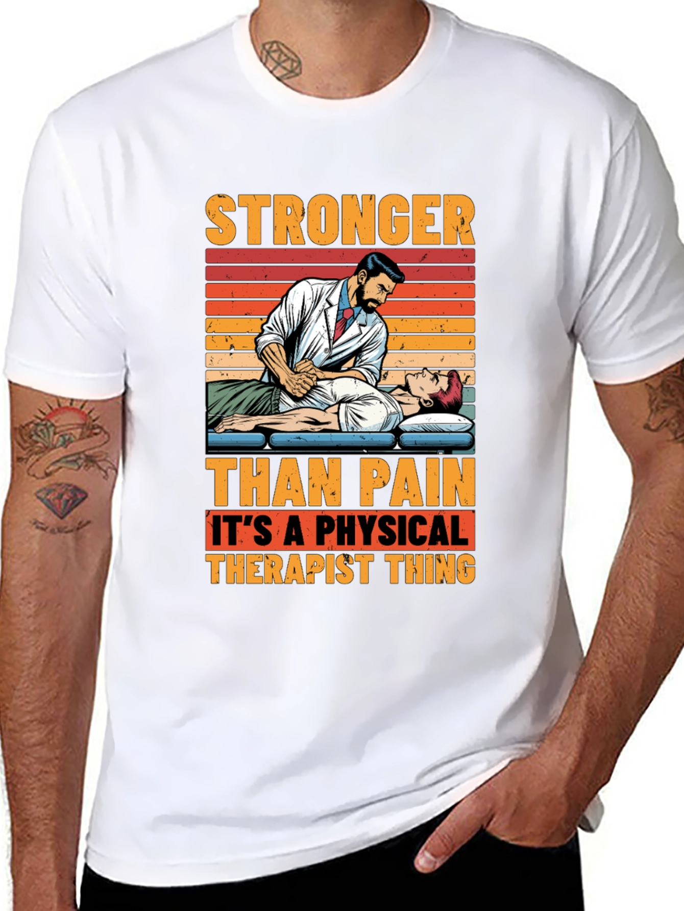 Stronger Than Pain Therapist Graphic T-Shirt