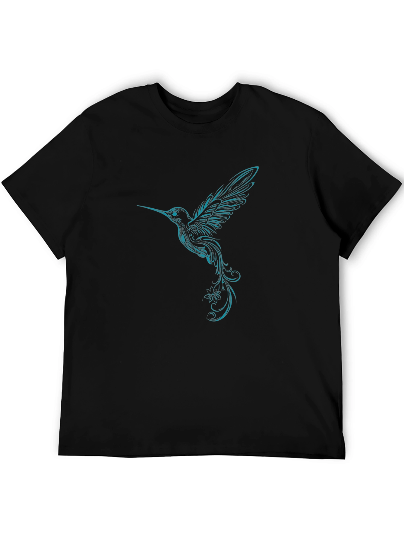 Hummingbird Graphic Tee - Black Cotton Blend