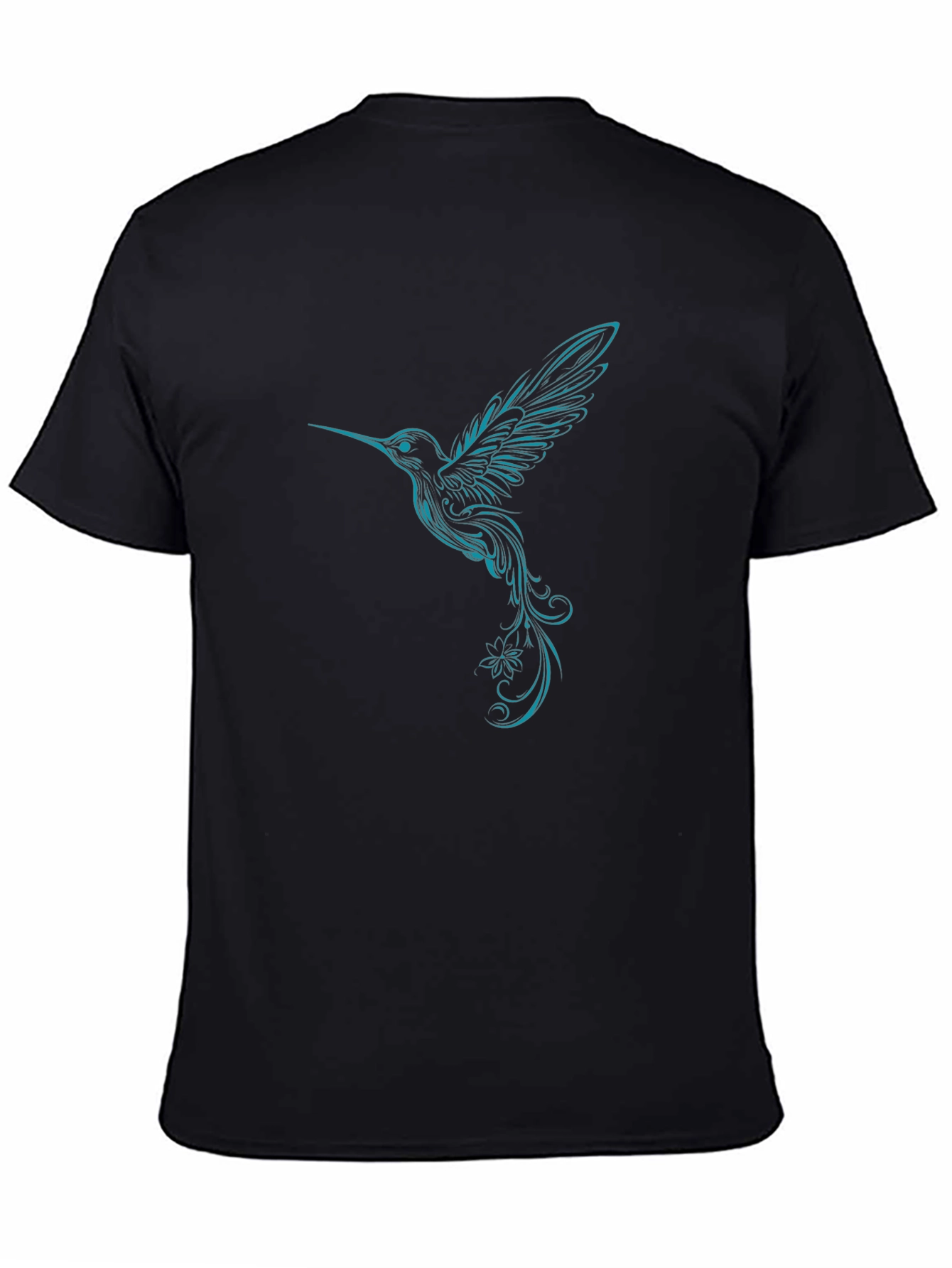 Hummingbird Graphic Tee - Black Cotton Blend