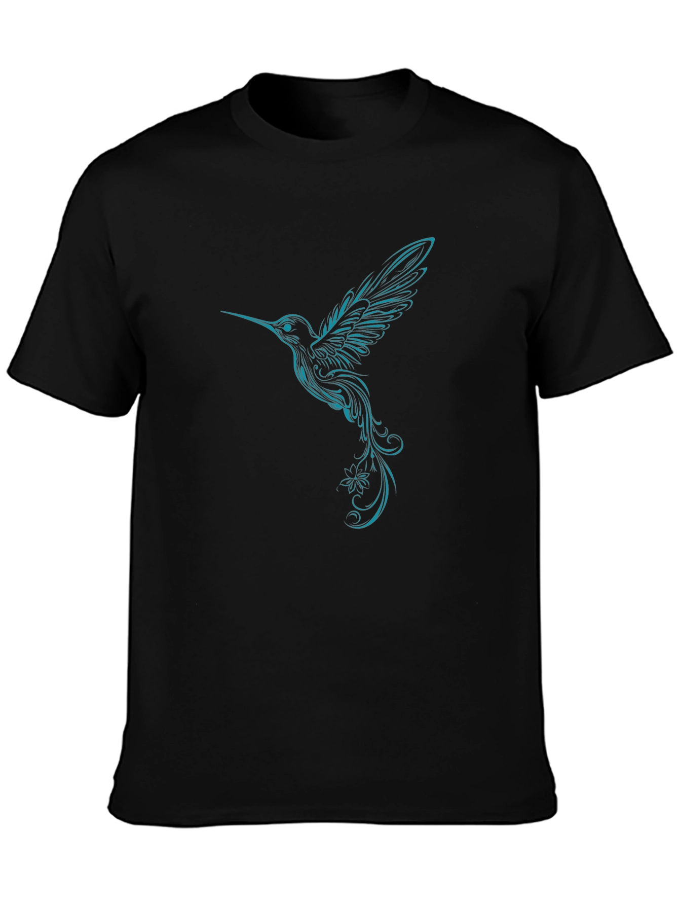 Hummingbird Graphic Tee - Black Cotton Blend