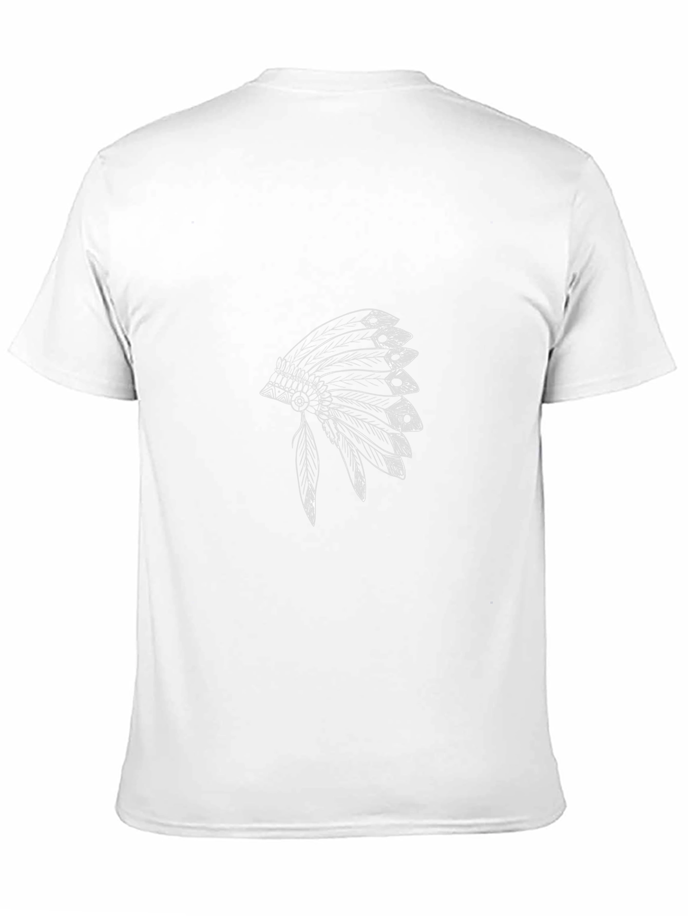 Black T-Shirt with Native American Headdress Graphic