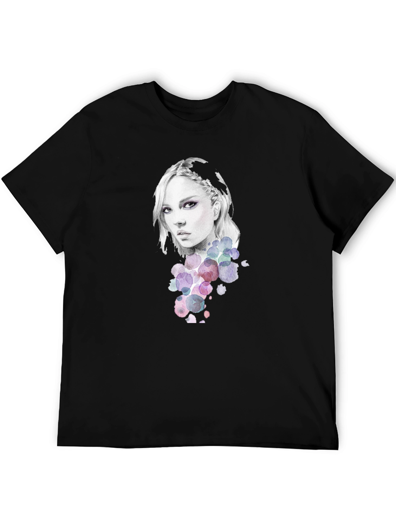Woman Portrait Graphic Tee - Stylish Black T-Shirt