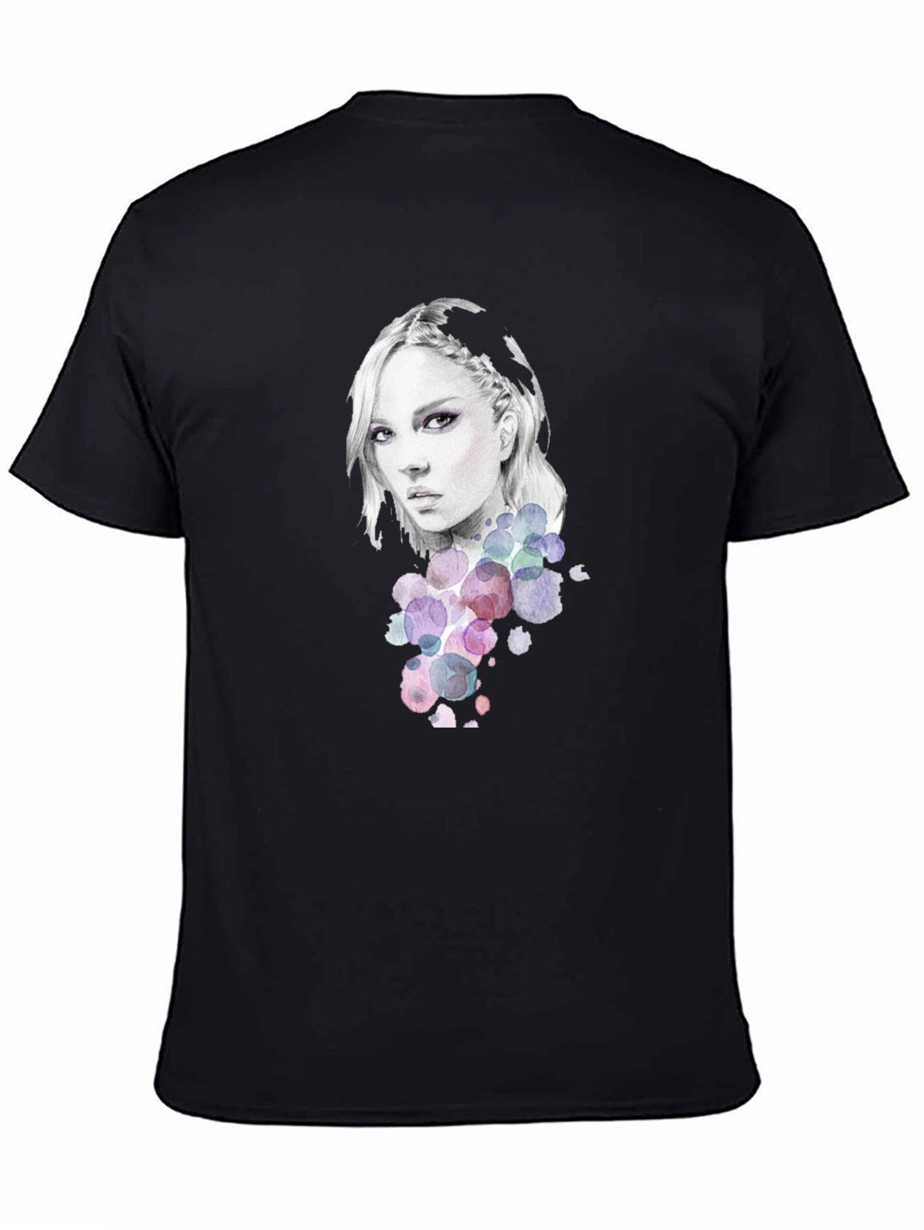 Woman Portrait Graphic Tee - Stylish Black T-Shirt