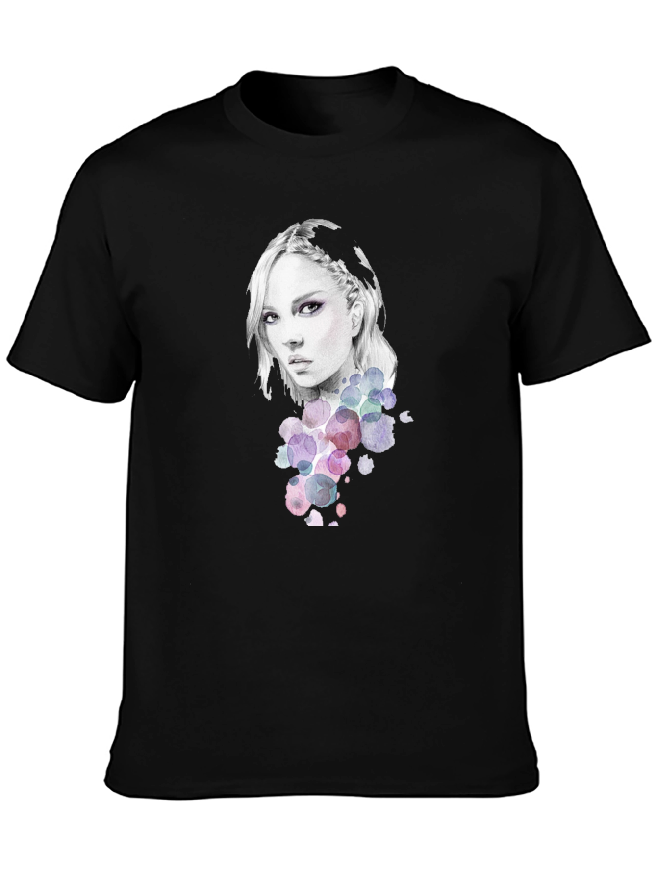 Woman Portrait Graphic Tee - Stylish Black T-Shirt