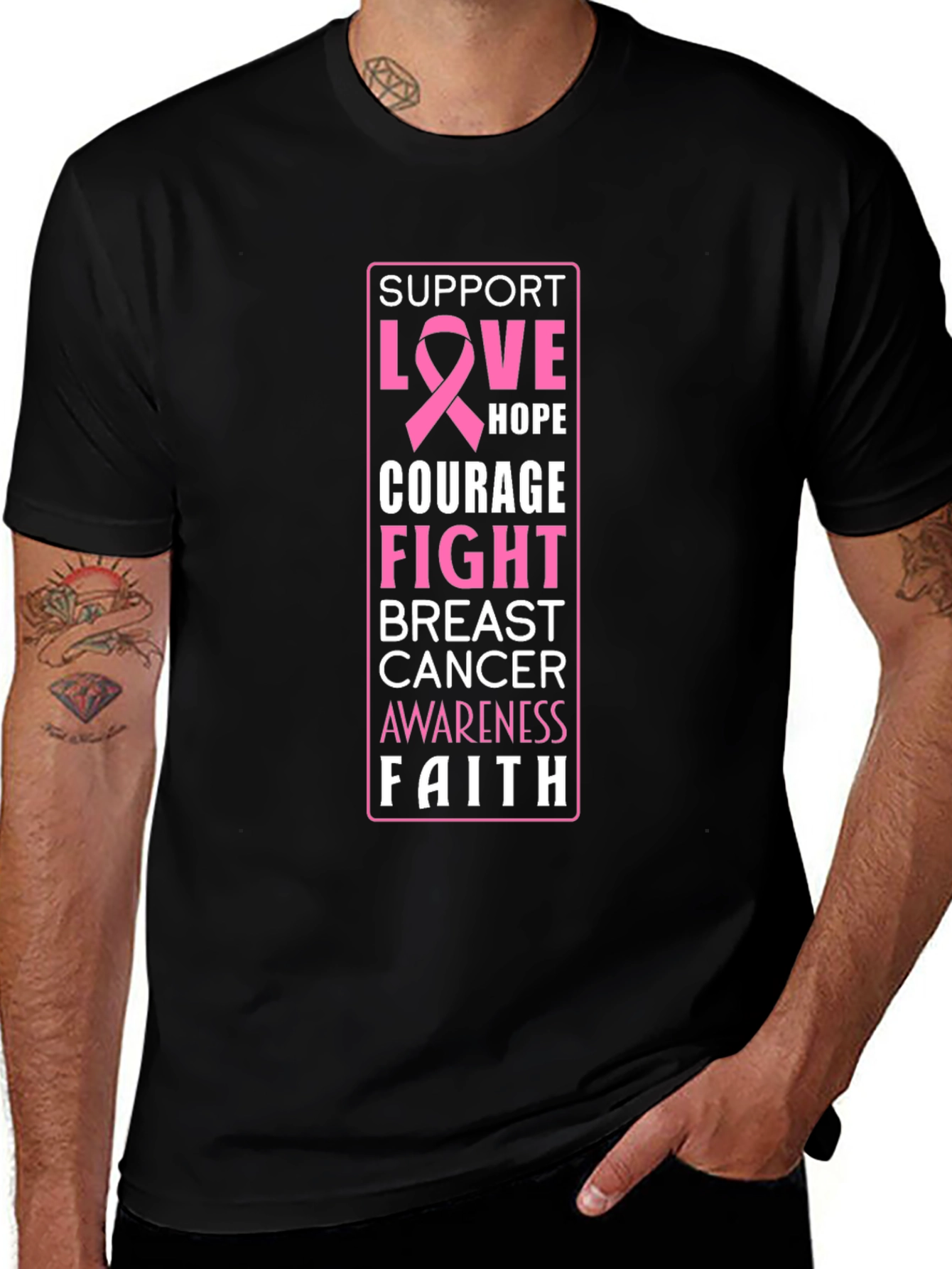Breast Cancer Awareness T-Shirt - Support Love Hope