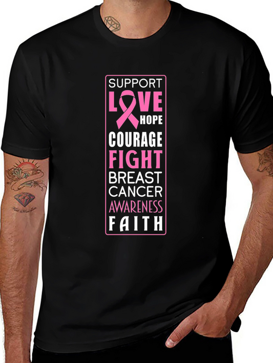 Breast Cancer Awareness T-Shirt - Support Love Hope