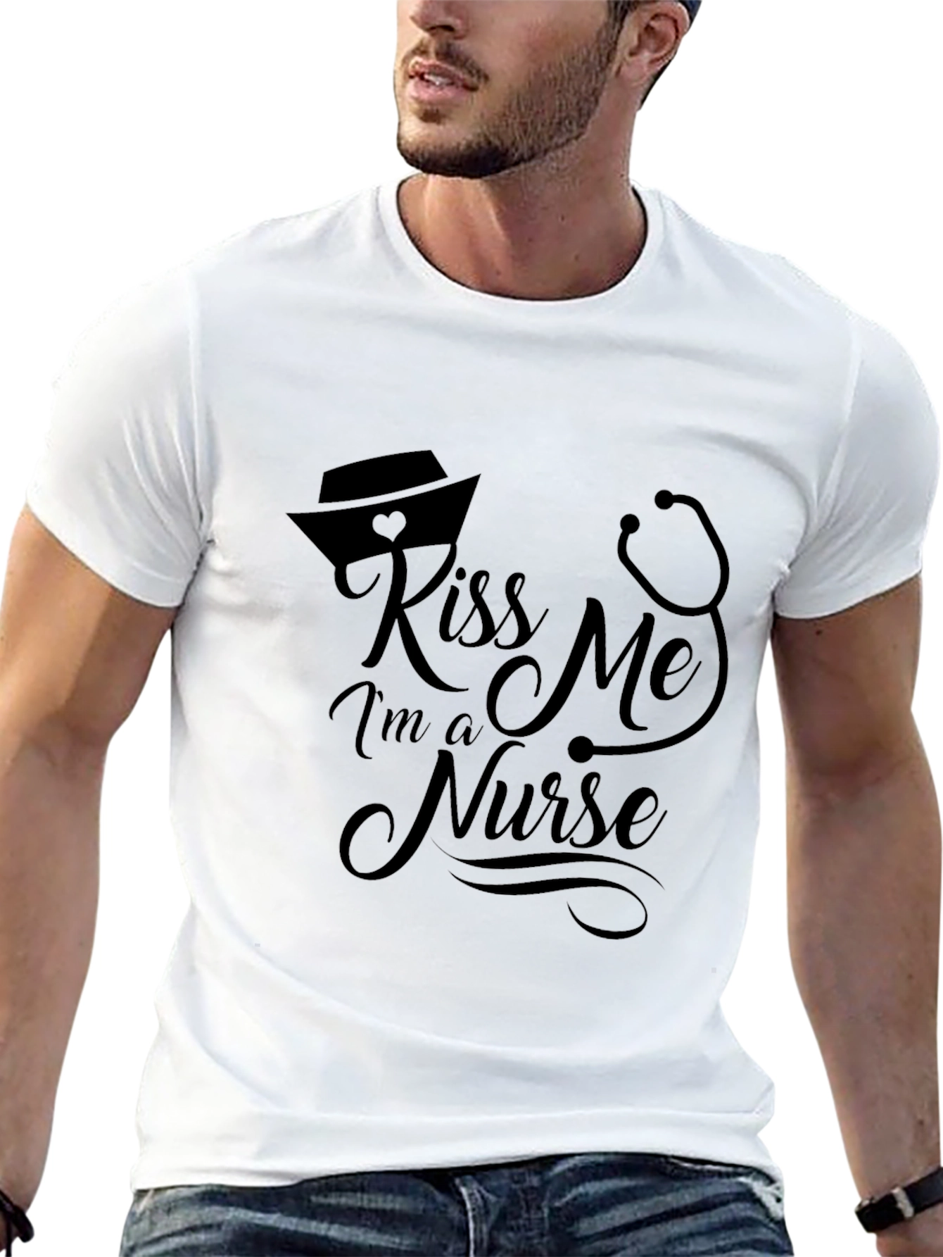 Kiss Me Im A Nurse Black T-Shirt