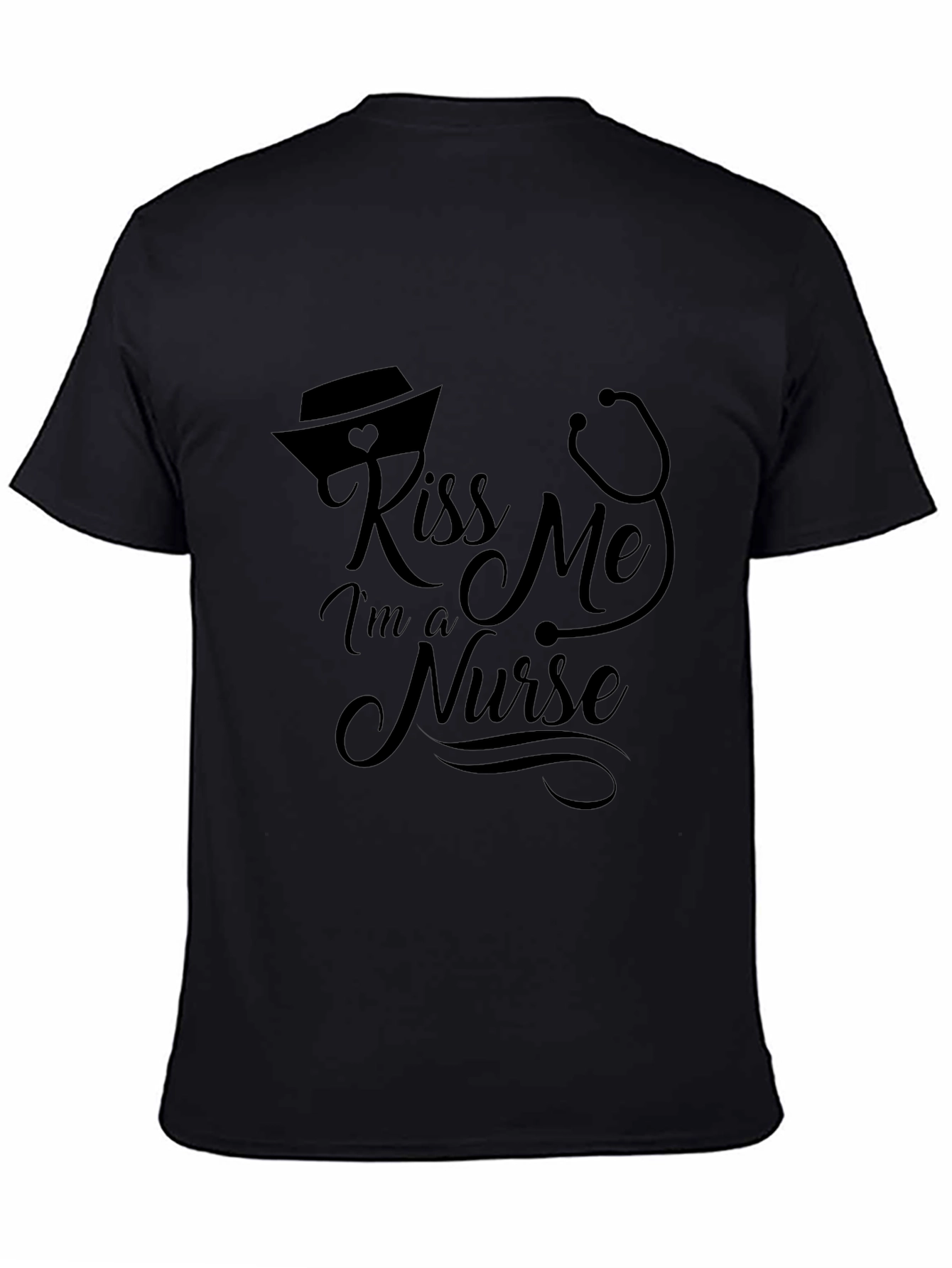 Kiss Me Im A Nurse Black T-Shirt