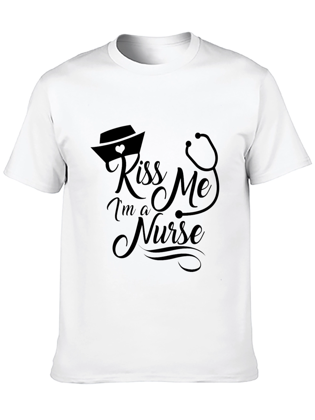 Kiss Me Im A Nurse Black T-Shirt