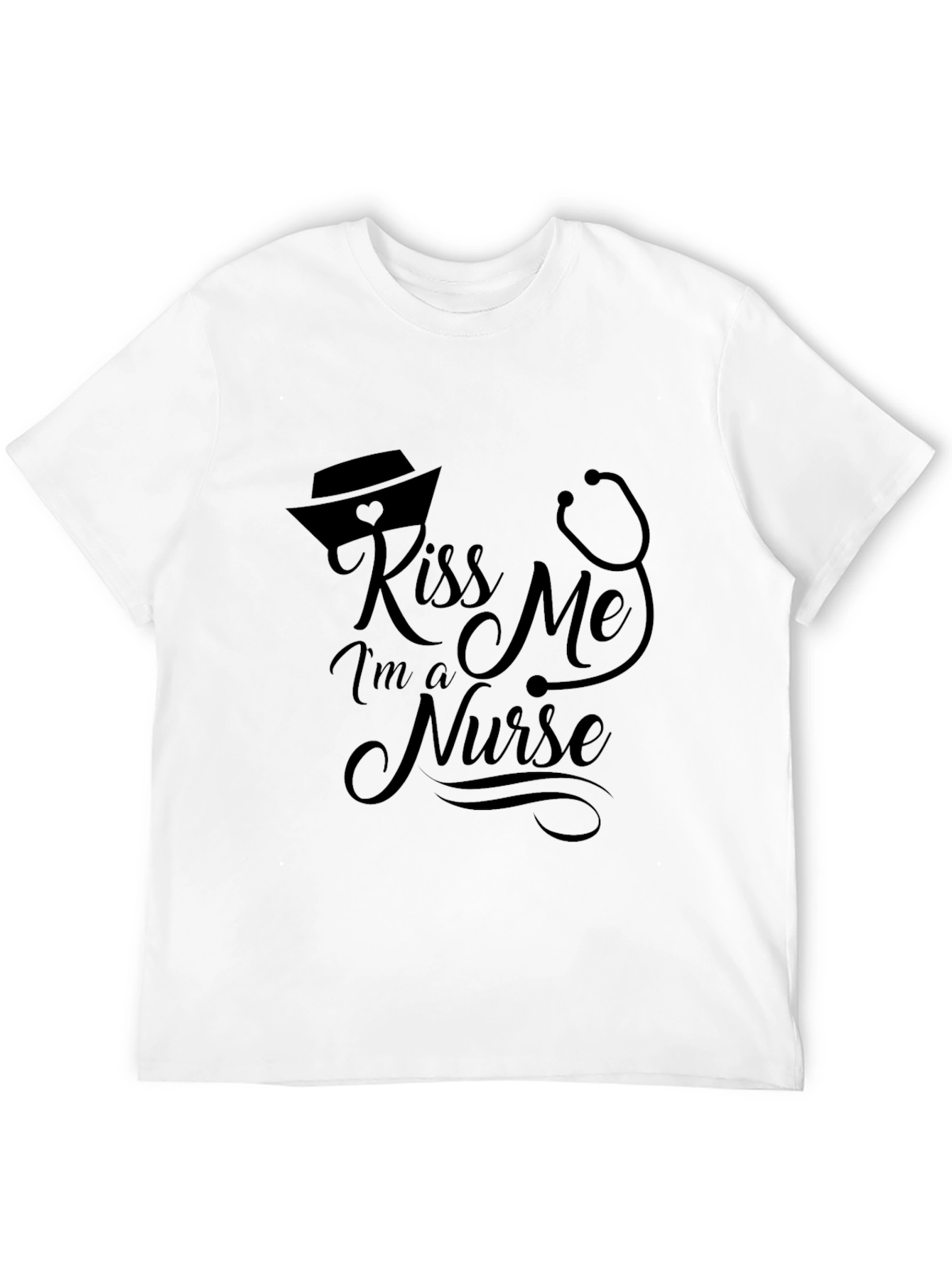 Kiss Me Im A Nurse Black T-Shirt