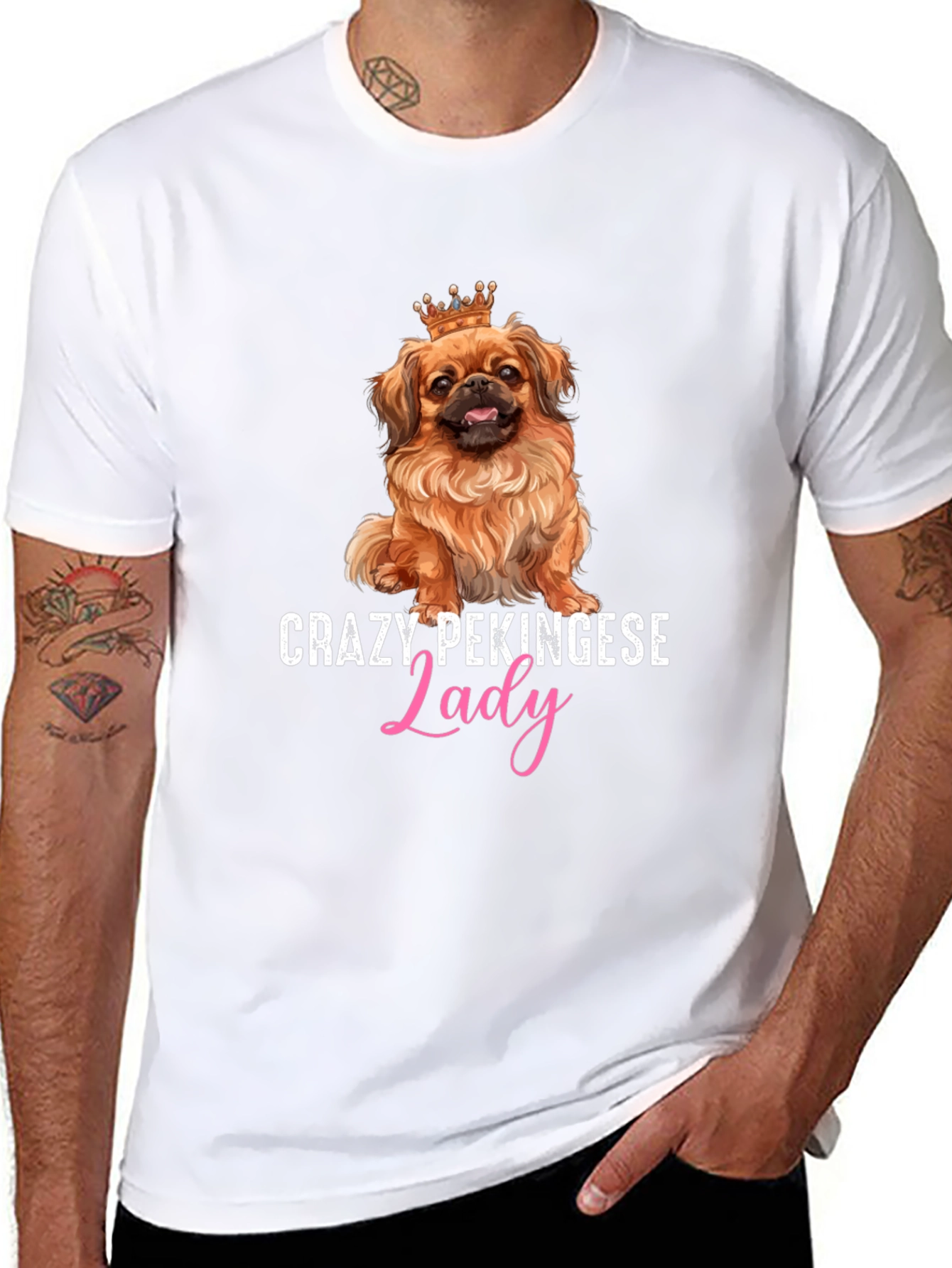 Crazy Pekingese Lady T-Shirt - Cute Dog Lover Tee