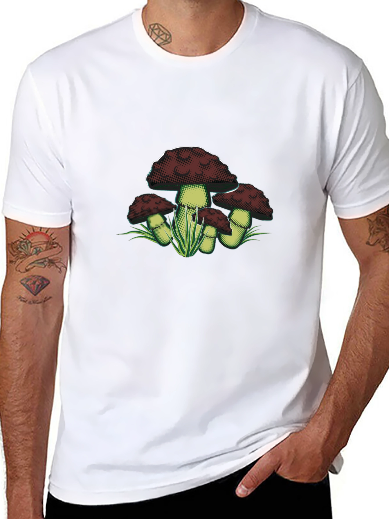 Mushroom Graphic Tee - Dark Academia Style