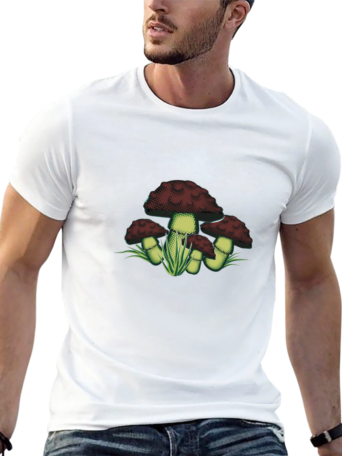 Mushroom Graphic Tee - Dark Academia Style
