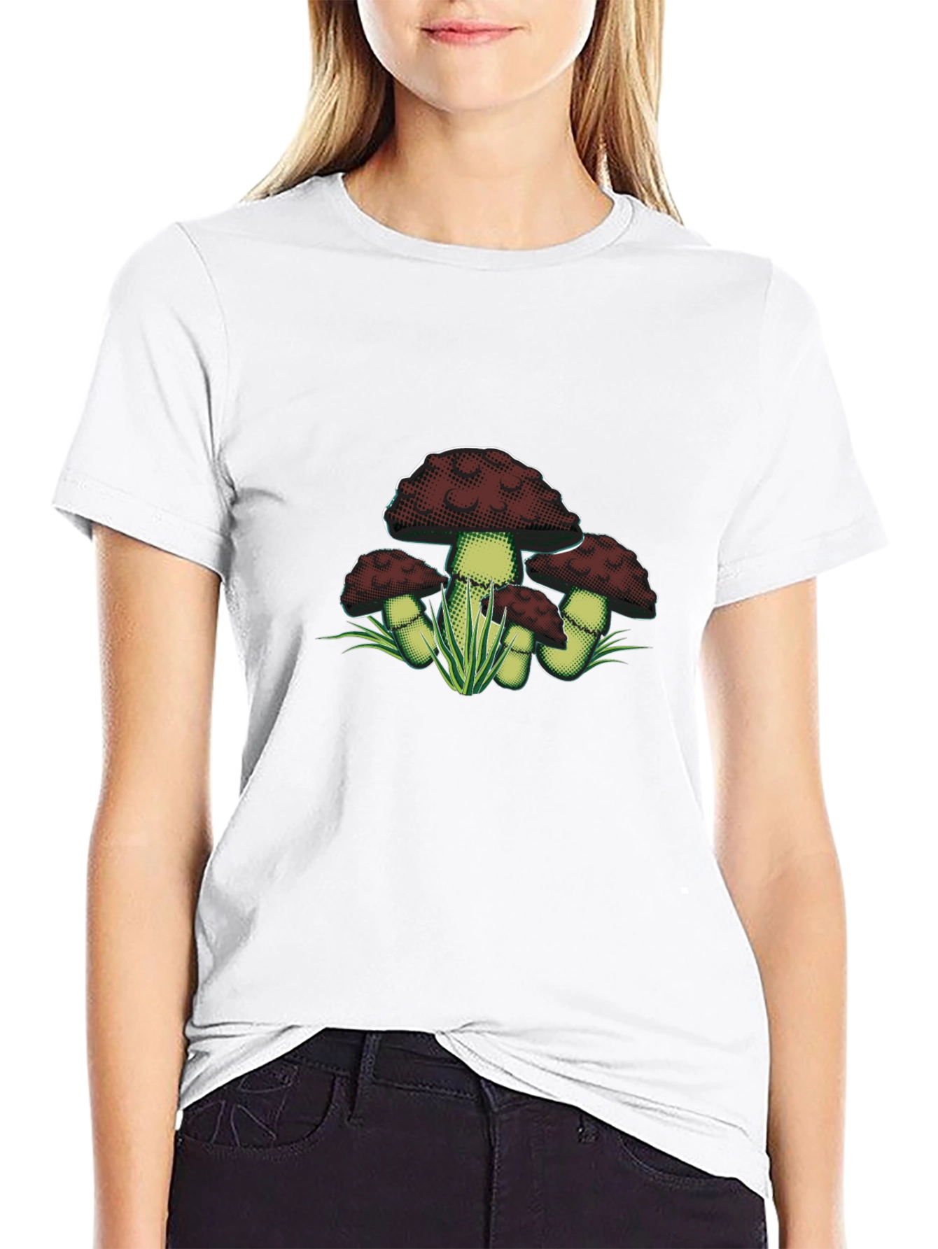 Mushroom Graphic Tee - Dark Academia Style