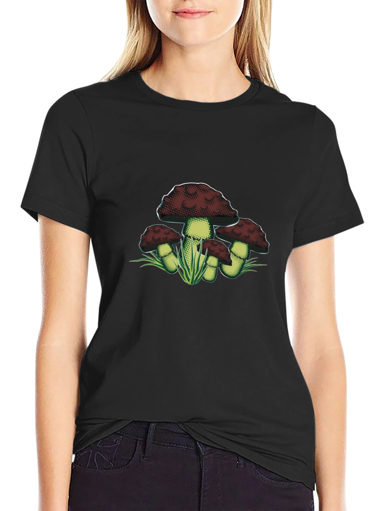 Mushroom Graphic Tee - Dark Academia Style