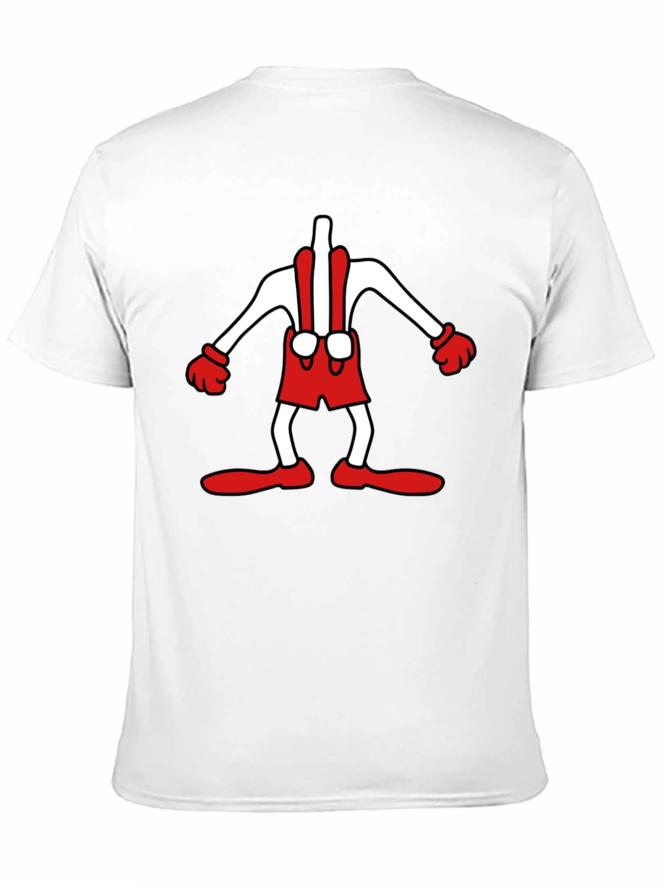 Cartoon Character T-Shirt: Black Crew Neck Tee