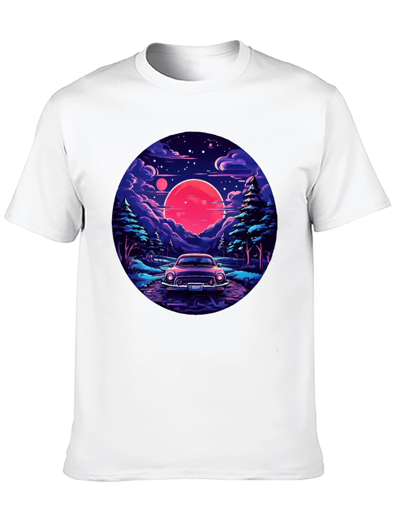 Retro Car & Sunset T-Shirt