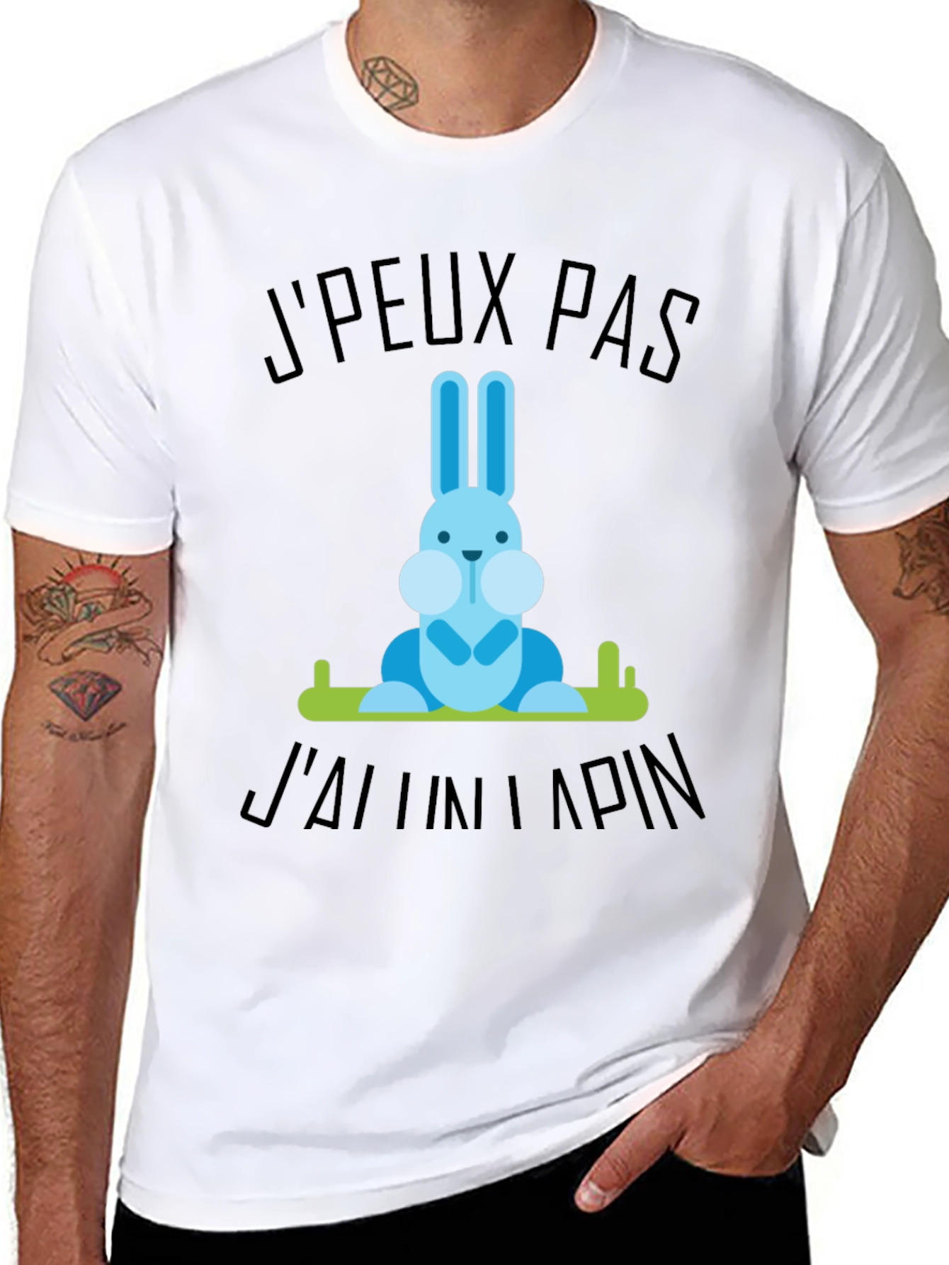 Funny Jpeux Pas Jai Un Lapin Rabbit Graphic T-Shirt