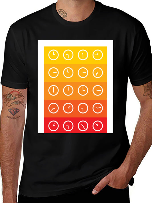 Clock Arrow Graphic Tee - Stylish Time Design
