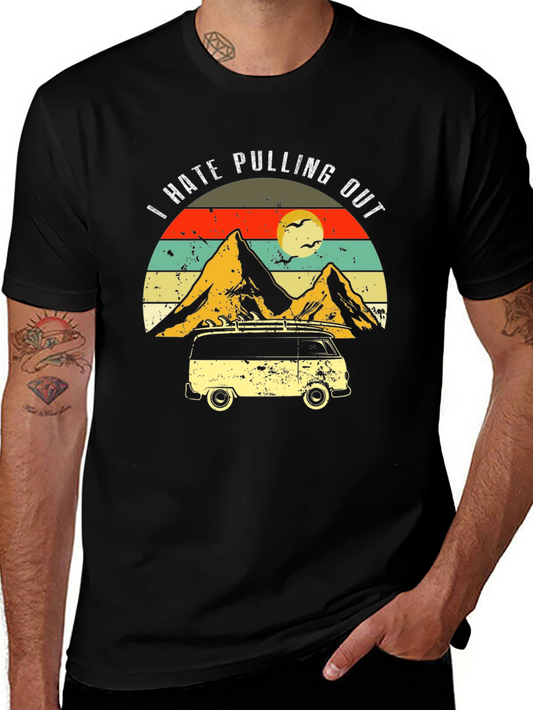 Retro Camper Van Graphic Tee - I Hate Pulling Out