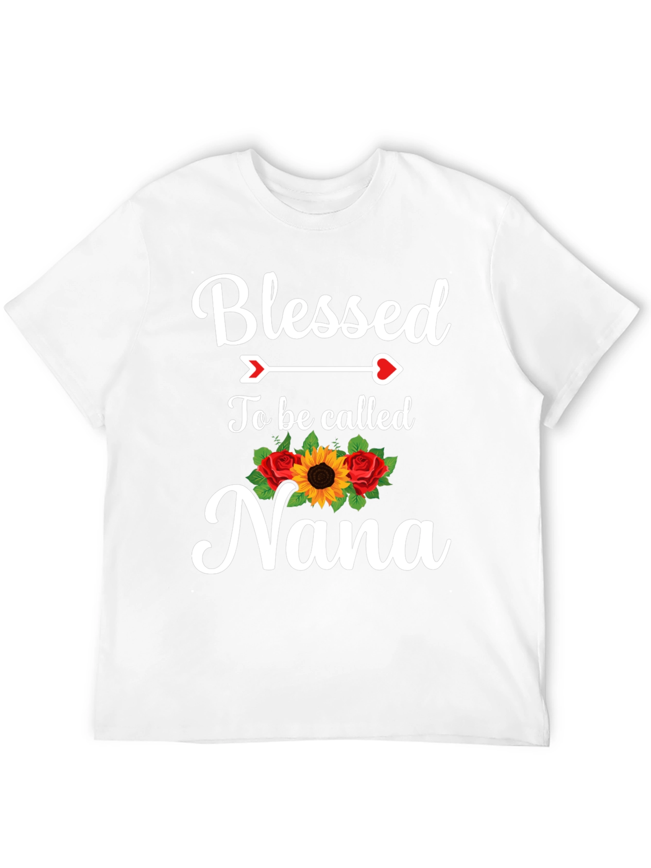 Blessed Nana T-Shirt with Floral Accent