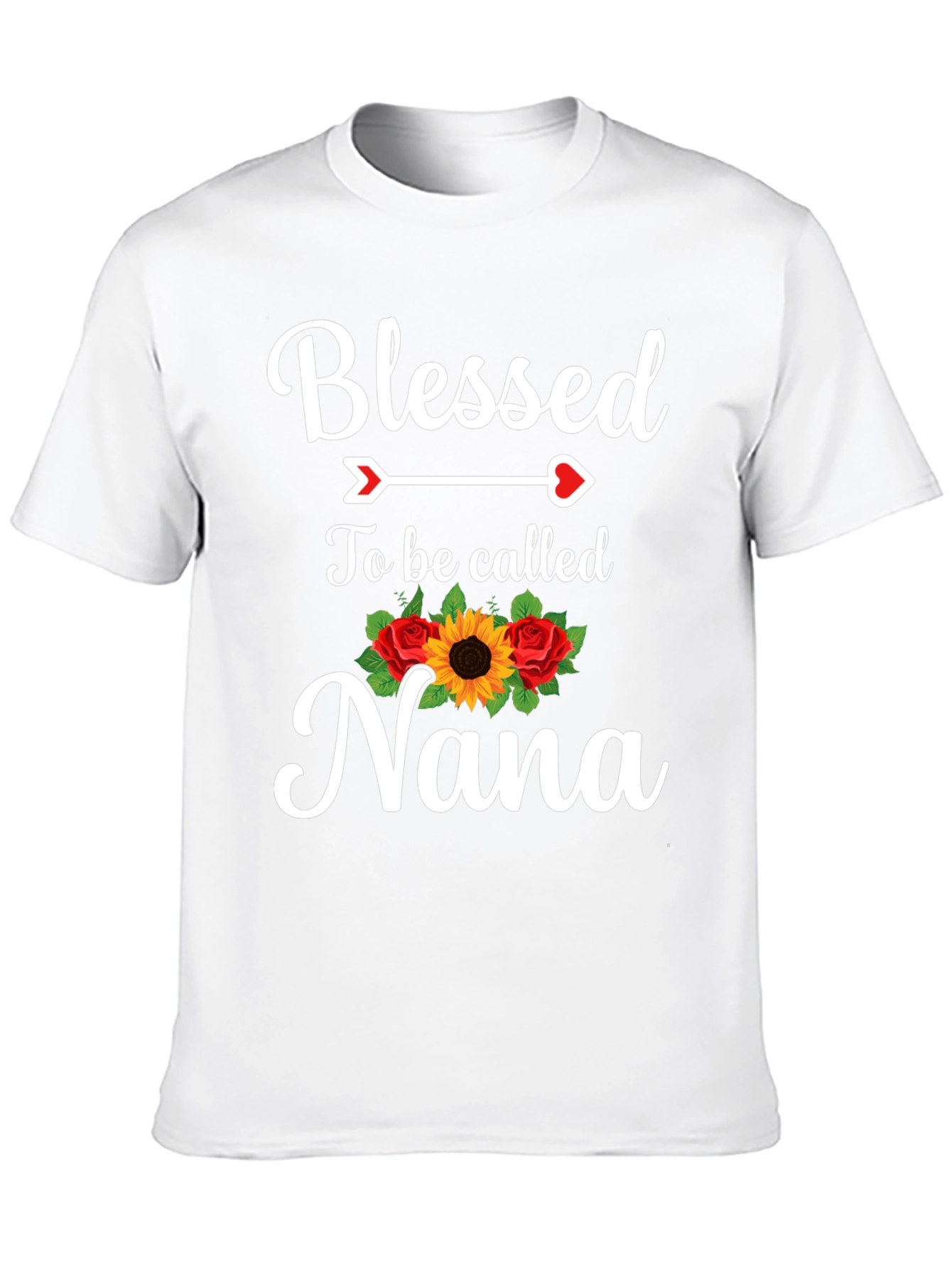 Blessed Nana T-Shirt with Floral Accent