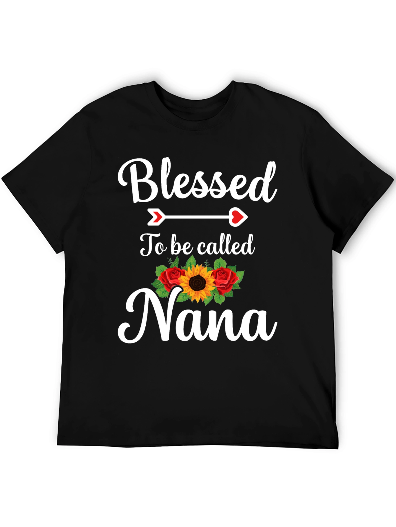 Blessed Nana T-Shirt with Floral Accent