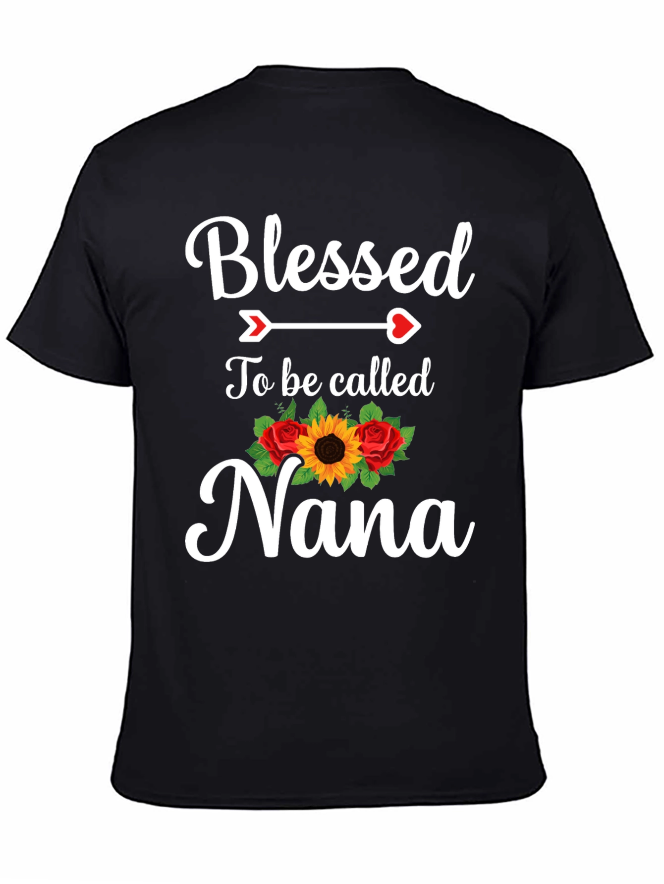 Blessed Nana T-Shirt with Floral Accent
